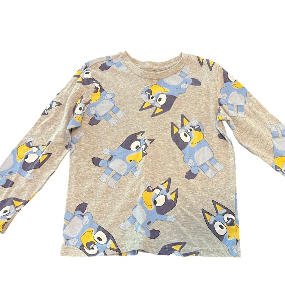 Jumping Beans Bluey Gray Long Sleeve All‎ Over Print Graphic T-Shirt Size 6